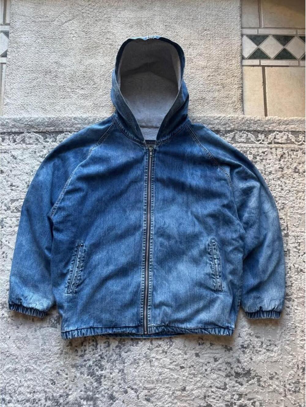 90's Carhartt Canvas Blue Denim Hooded Jacket